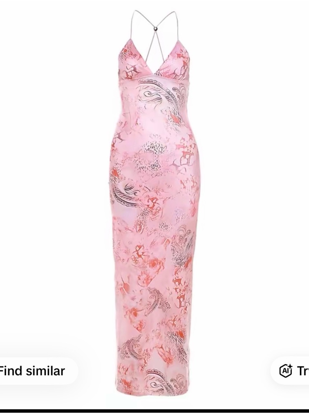 Pink Butterfly Back Floral Slip Maxi Dress